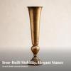 Metal Flower Vase with Pedestal Base Elegant Handles Stable