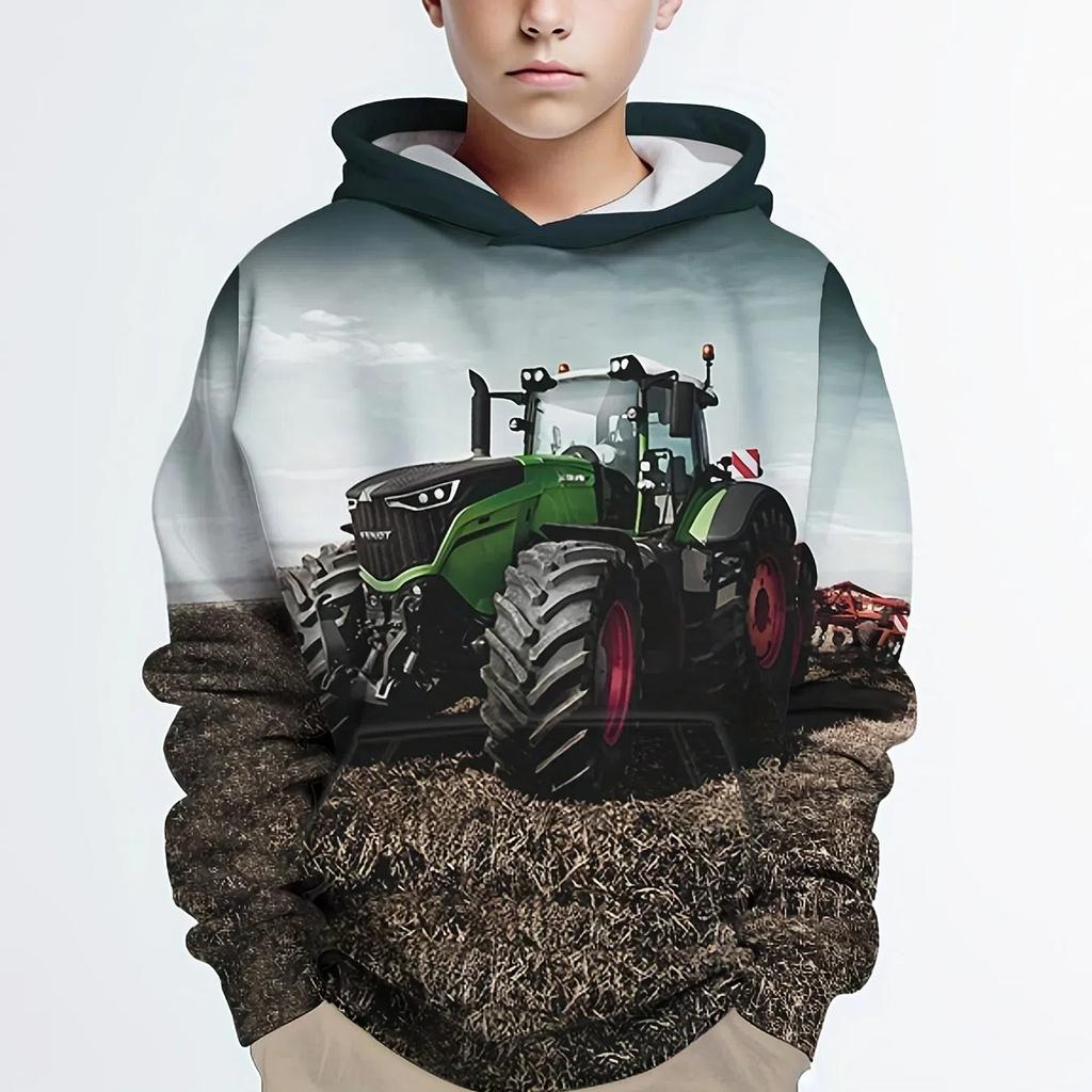 Stylish Lion 3D Print Boys Casual Pullover Long Sleeve Hoodies Sweatshirt For Spring Fall, Kids Hoodie Tops Outdoor