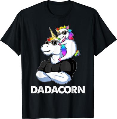 Dadacorn - Einhorn Papa und Baby Weihnachten Papa Vatertag Geschenk Unisex T-Shirt