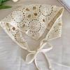 Damen Beiger Dreieckiger Haarschal Bandana Gehäkelt Durchsichtiges Netz Gestrickter Schal Retro Kopftuch Vielseitiger Halsschal Haarschmuck