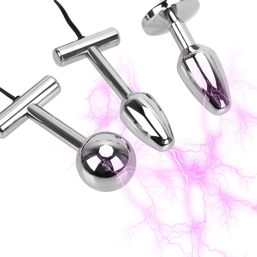 Sex Toy for Women Electrical Stimulation Prostate Massage Vaginal Tight Electro Shock G Spot Metal Anal Beads Butt Plug
