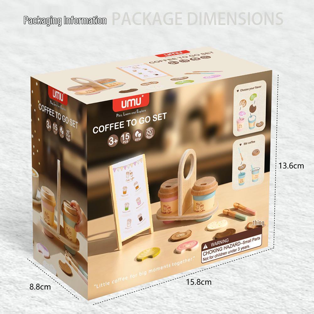 Youmu Kids’ Coffee Shop Role-Play Set: Wooden Simulation & Educational Toy.