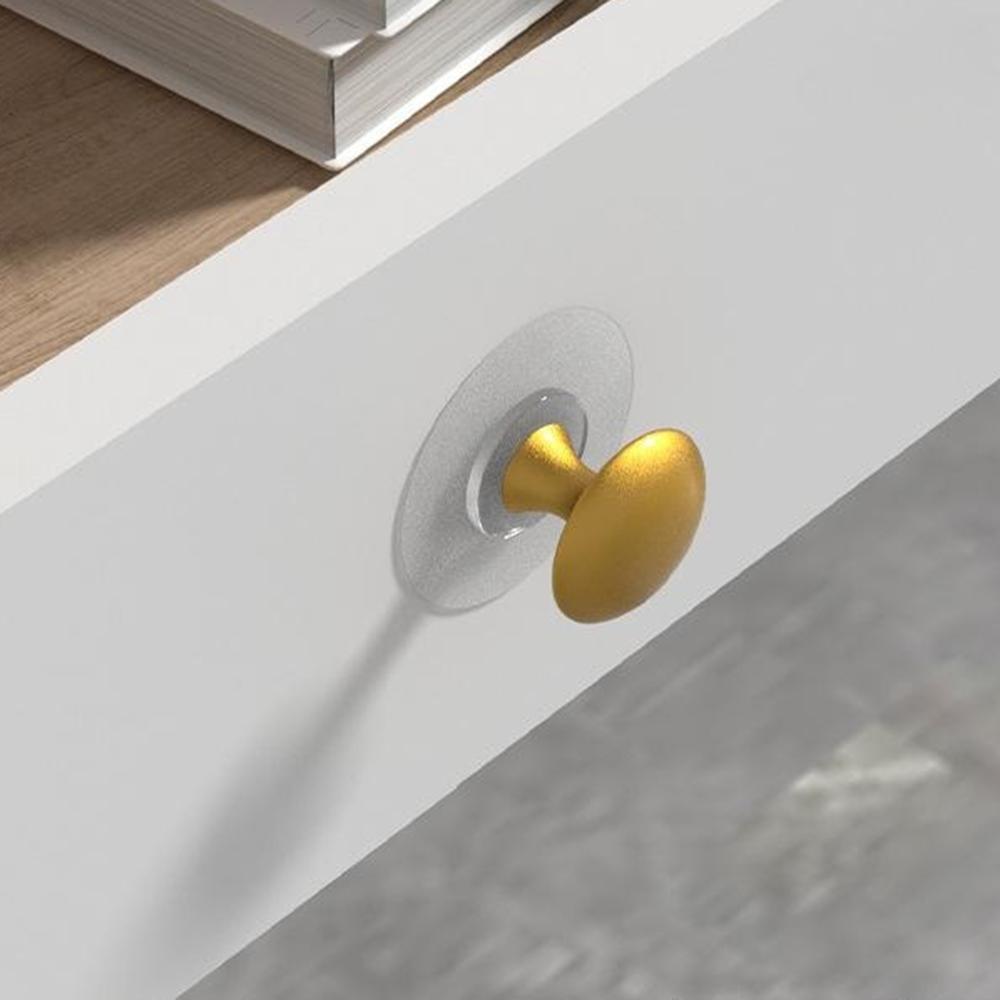 

Adhesive Cabinet Handles with Clear Base Round Drawer Pulls No Drill Furniture Knobs Stainless Steel C