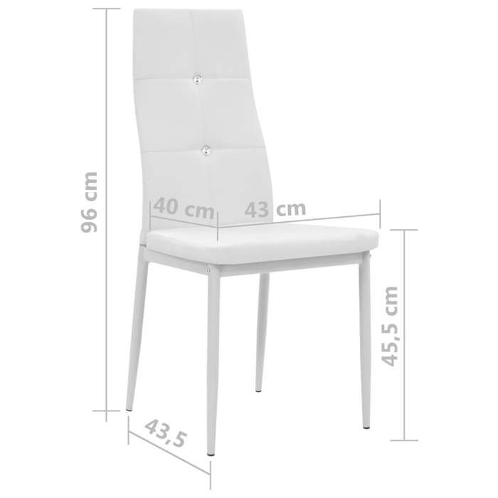 VidaXL 6x Dining Chair Artificial Leather White Kitchen Chairs 275436