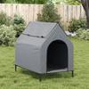 vidaXL Dog Kennel, Light Gray, Oxford Fabric and Steel