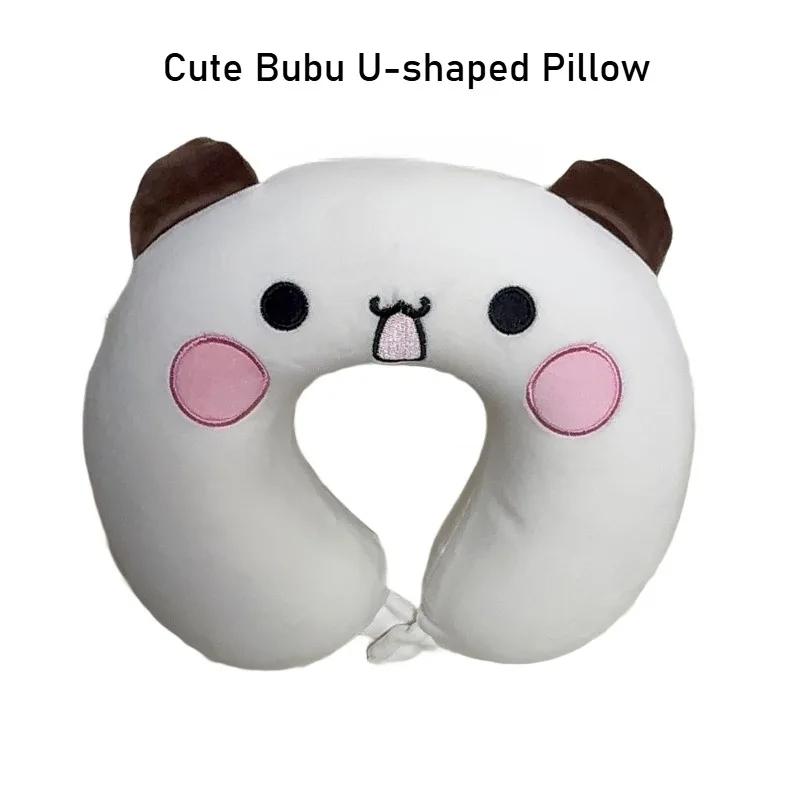 Cuscino a forma di U Bubu Anime Carino Peluche Morbido Panda Dudu Cuscino da Collo Portatile per Adulti Bambini Cuscino da Viaggio Cuscino da Collo per Dormire in Volo