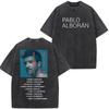 Singer Pablo Alborn Global Tour Kmo  Print Washed Vintage T Shirt Men Women Hiphop  Casual Oversized T Shirts Fan Gifts