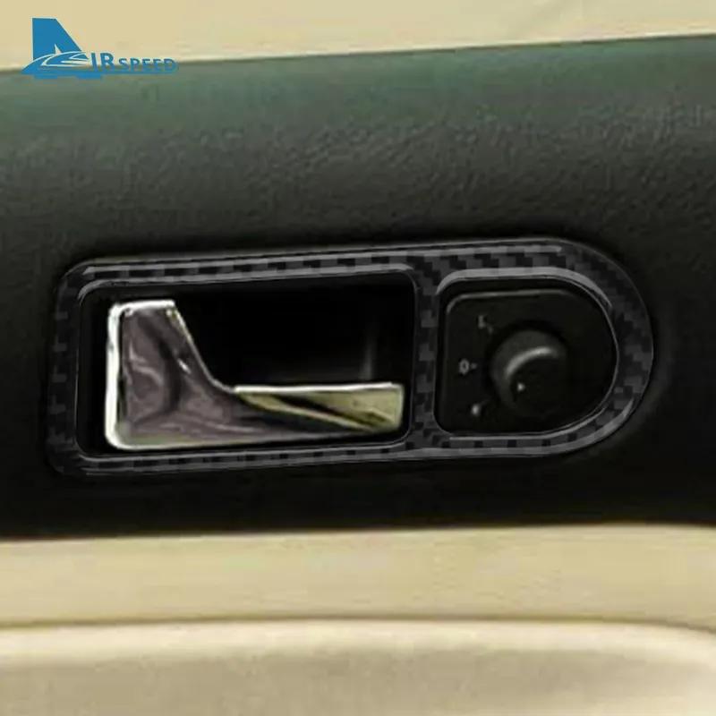 Real Soft Carbon Fiber For Volkswagen Golf 4 GTI Jetta MK4 1999 2000 2001 2002 2003 2004 Car Door Handle Interior Trim Sticker.