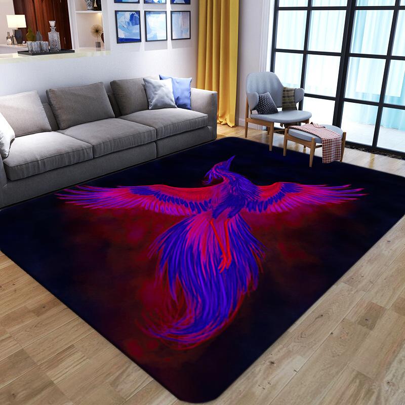 Living Room Printed Carpet, Household Bedroom Printed Blanket, Long European Style Full Floor Mat Foot