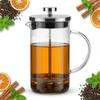 Piston Infuser 800 Ml Silver Glass Jug For Coffee And Tea Ø9 Cm