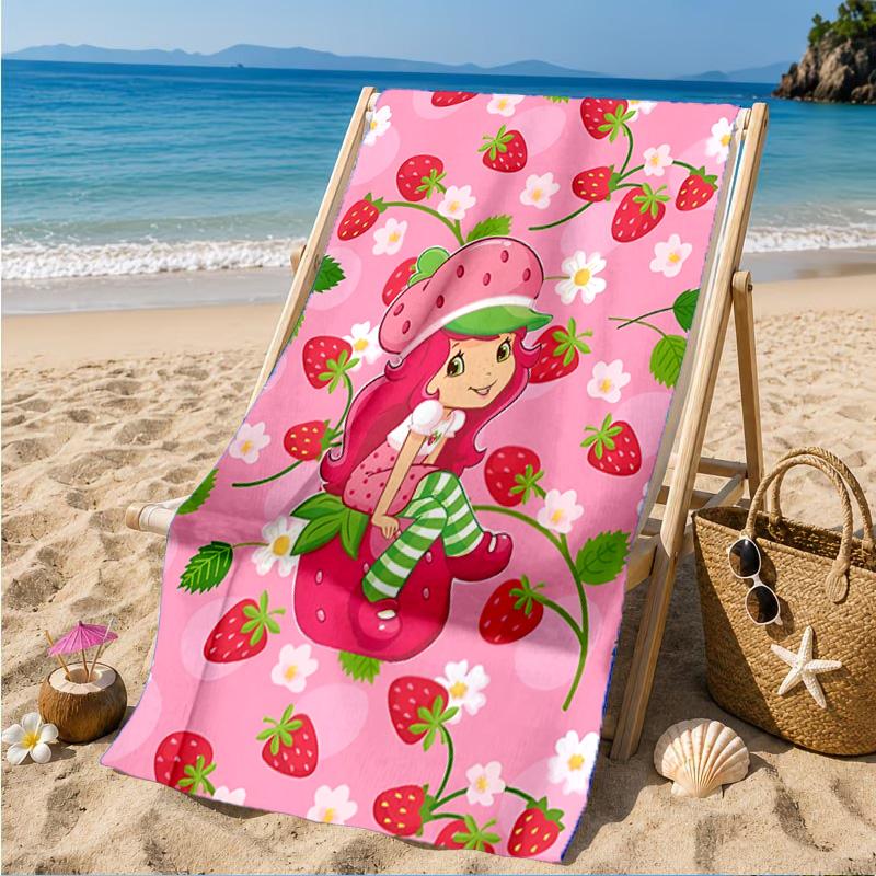 Straw-berry Sweet Moment Beach Towel, Microfiber Beach Towel, Perfect For Pool, Beach, Travel, Home Decor Beach Party Fan Gifts