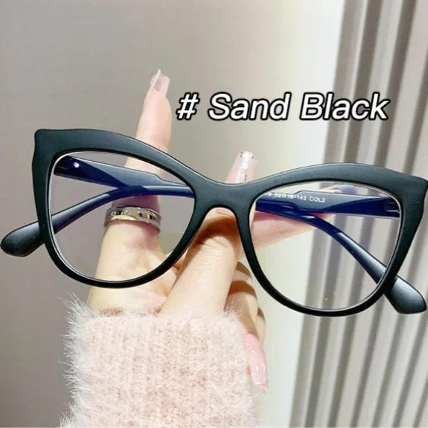 

Персонализированные очки против синего света, кошачий глаз, подходящие по цвету, простые очки для женщин, нестандартные оптические очки