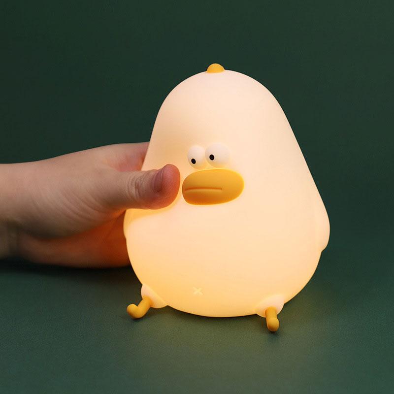 Duck Silicone Night Light Led USB Rechargeable Night Lamp Touch Sensor Bedroom Bedside Lamp Kids Baby Children Gift Sleep Lights