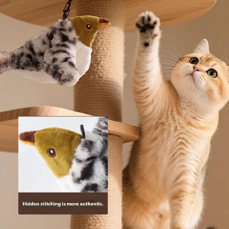 Realistic Cats Entertainment Toy Bird With Automatic and Life Like Movement Design For Boredom Pet Indoor Engagement