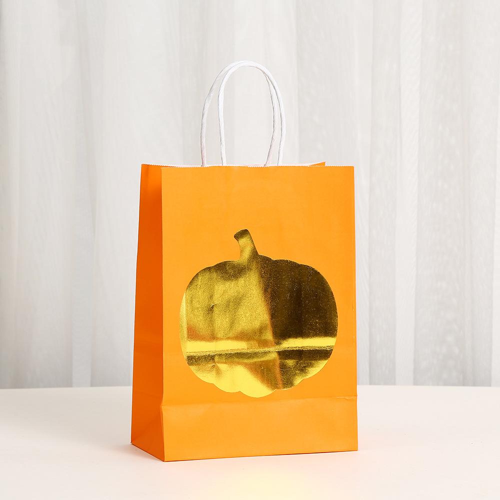 StoBag pumpkin gift wrapping bags kraft paper treat bags halloween thanksgiving day packaging bags for sweets autumn candy favor