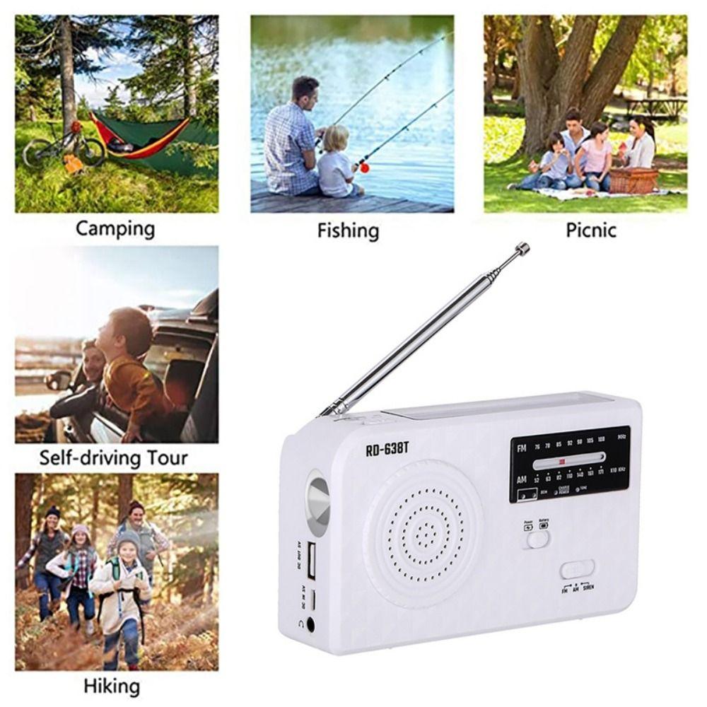 

LED Solar Hand Crank Radio Solar Power Emergency Flash Light Portable AM FM Radio Power Bank