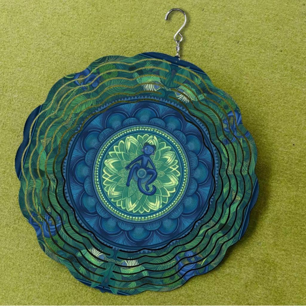 360 Degree Rotating Hook Metal Wind Chime 25.4 cm Battery Free Artistic Design for Garden Yard All Seasons Festival Decor