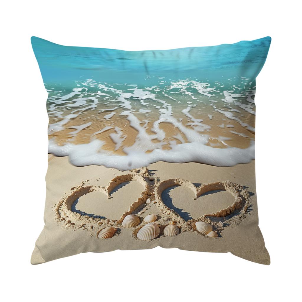 Pcs Beach Shells Singlesided Printed Pillowcase Cushion Coversuitable For Living Roombedroomcar Decoration