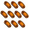 10 Pack LED Side Marker Lights Oval Amber Clearance Light Waterproof Fender Light Front and Rear Turn Signal Blinker Light for