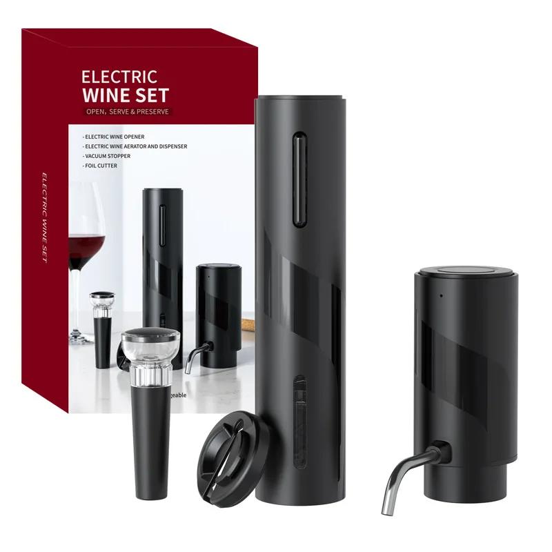 Electric Wine Opener Automatic Wine Aerator Pourer Rechargeable Wine Corkscrew Foil Cutter Opener Wine Lover Kitchen Tool Gifts