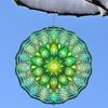 Green Mandala Hanging Wind Spinner, Metal Garden Wind Chime, Outdoor Yard Decor with 360° Rotating Hook, Durable and Reflective, No Battery Needed
