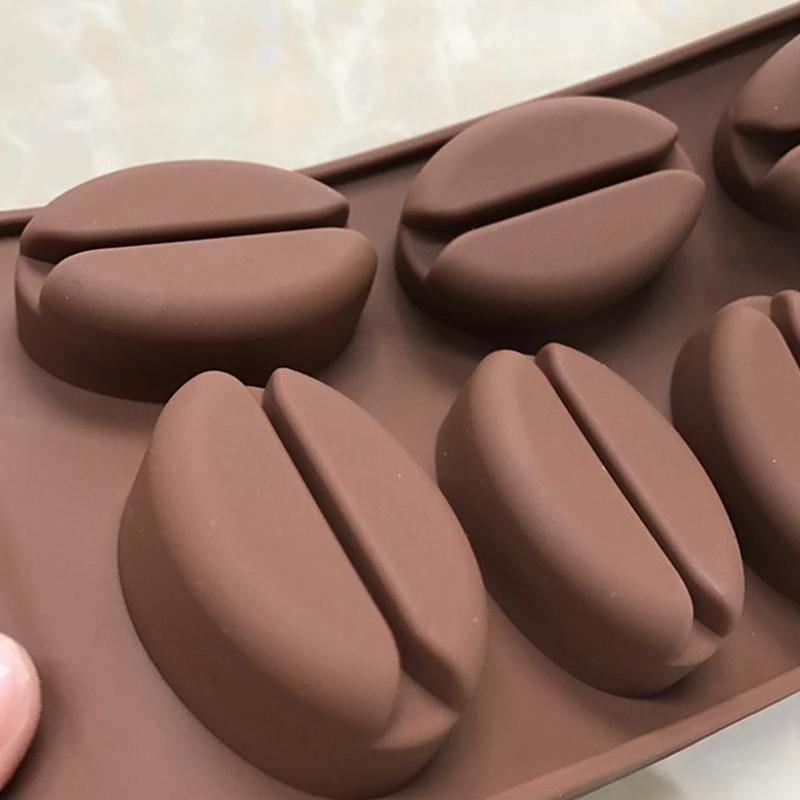 7 Cavity Coffee Bean Silicone Chocolate Mold Plump Baking Cake Decorating Mould