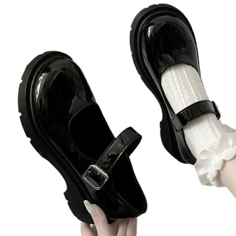 Füße breit, dick, große Größe, Damenschuhe 31-46, Mary Jane, kleine Lederschuhe, vielseitige Damenschuhe im Retro-Stil, britischer Stil, japanische Einzelschuhe