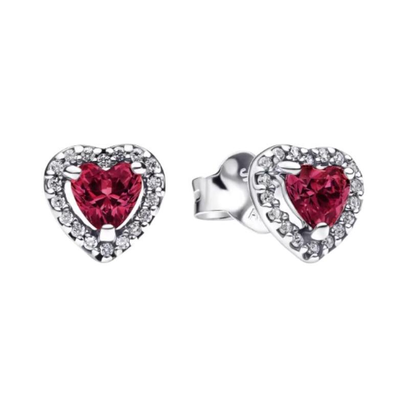 Pandora Personalized Fashion 925 Silver Stud Earrings Women s Red 298427CO4 серебряный