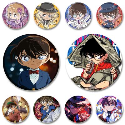 32/44/58mm Maorilan Haibara Ai Conan Hattori Heiji Odznaka Kreskówka Anime Śliczna Broszka Przypinki na Ubrania Plecak Kapelusz Biżuteria Akcesoria