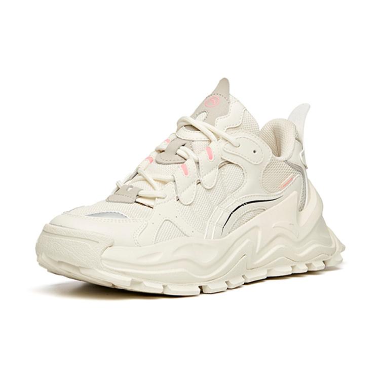 New ANTA Hot Chunky Sneakers Women's Low top Light Beige White 922028881-1