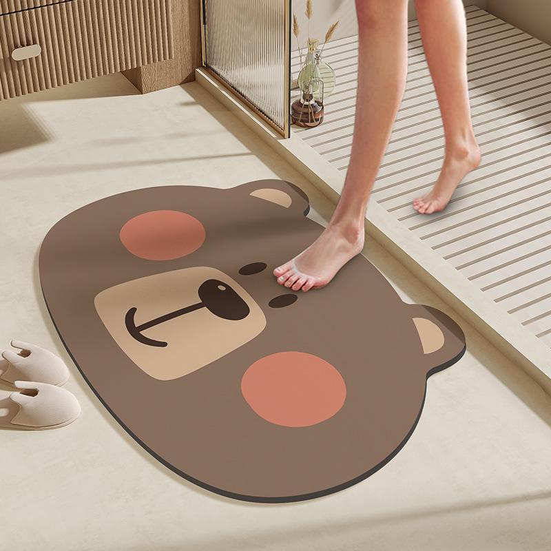Diatomite Water-Absorbing Bathroom Floor Mat, Anti-Slip Quick-Drying Toilet Door Floor Rug, Home Decoration