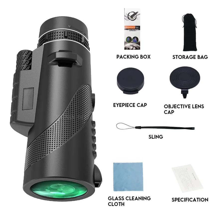 80x100 Tragbares Monokular-Teleskop Monokel Monokular Reichweite Langstrecke Teleskop Jagd Sport Outdoor Camping Reise