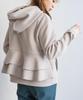Milliandeni Back Frill Pullover Long Size L Women's Hoodie, Sleeve, Greige,
