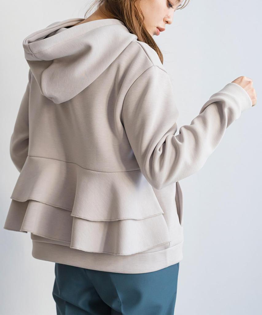 Milliandeni Back Frill Pullover Long Size L Women's Hoodie, Sleeve, Greige,