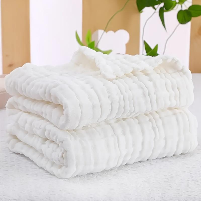 Soft Six-layer Cotton Bath Towel, Gauze Bath Towel, Plain Color Wrap Blanket Bubble Bubble Gauze Baby Swaddle & Cover