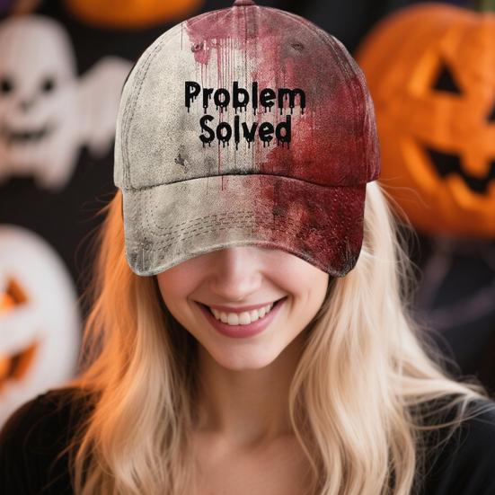 Dark Blood Stain Unisex Baseball Hat Breathable Sun Protection Hat Halloween Style Curved Brim Baseball Hat
