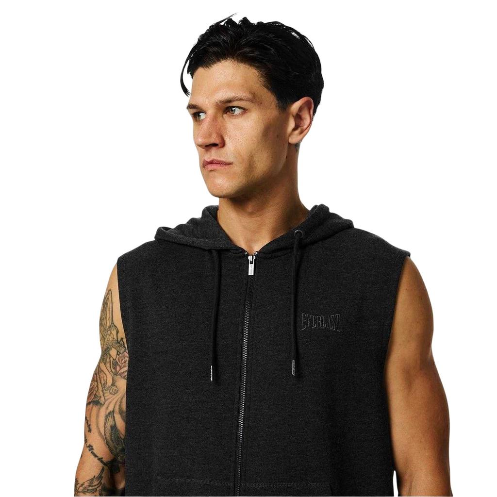 Everlast Mens Box Logo Sleeveless Full Zip Hoodie