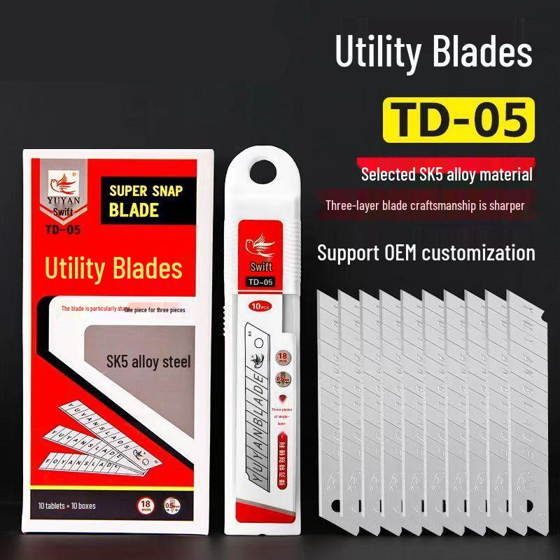 18mm Snap-Off Utility Knife Blades for Wallpaper and Paper Cutting
