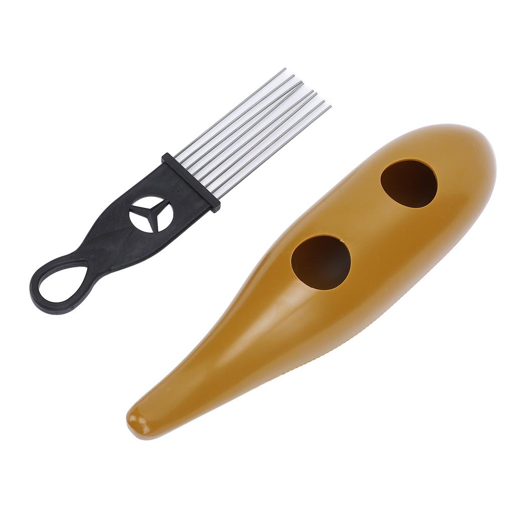Guiro Instrument Stainless Steel and ABS Coffee Color Fish Shape Guiro Latin Percussion Instrument W