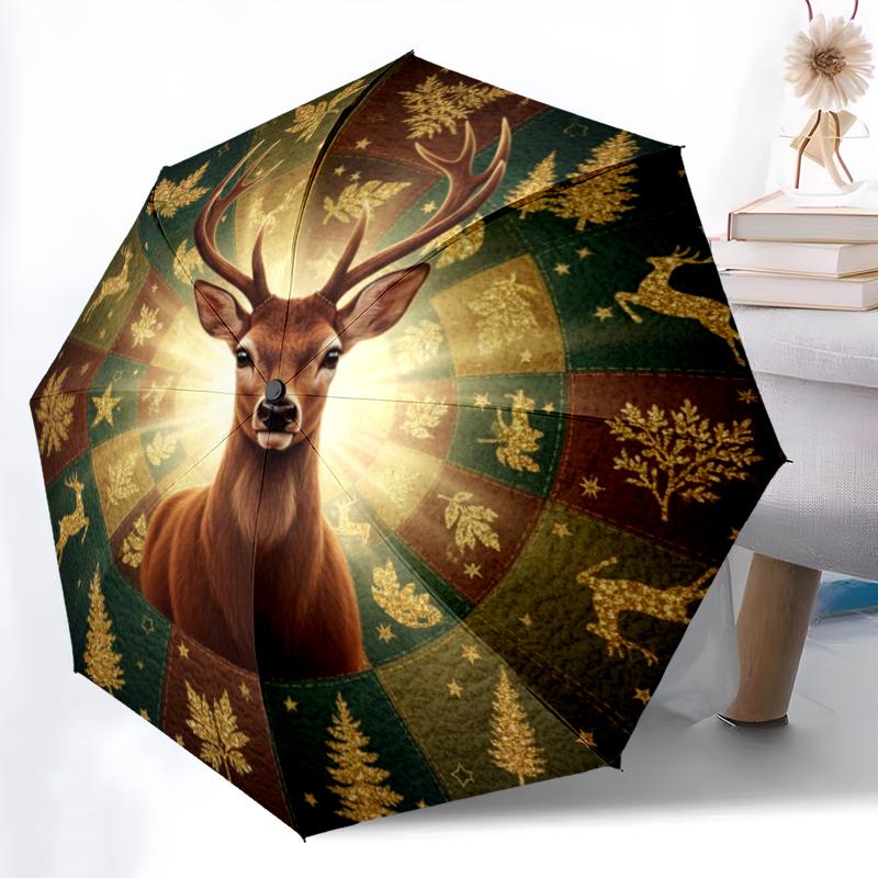 1 PC Automatic Folding Umbrella - Cartoon Pattern, Portable & Foldable Design with 8 Ribs, Christmas Birthday Gifts