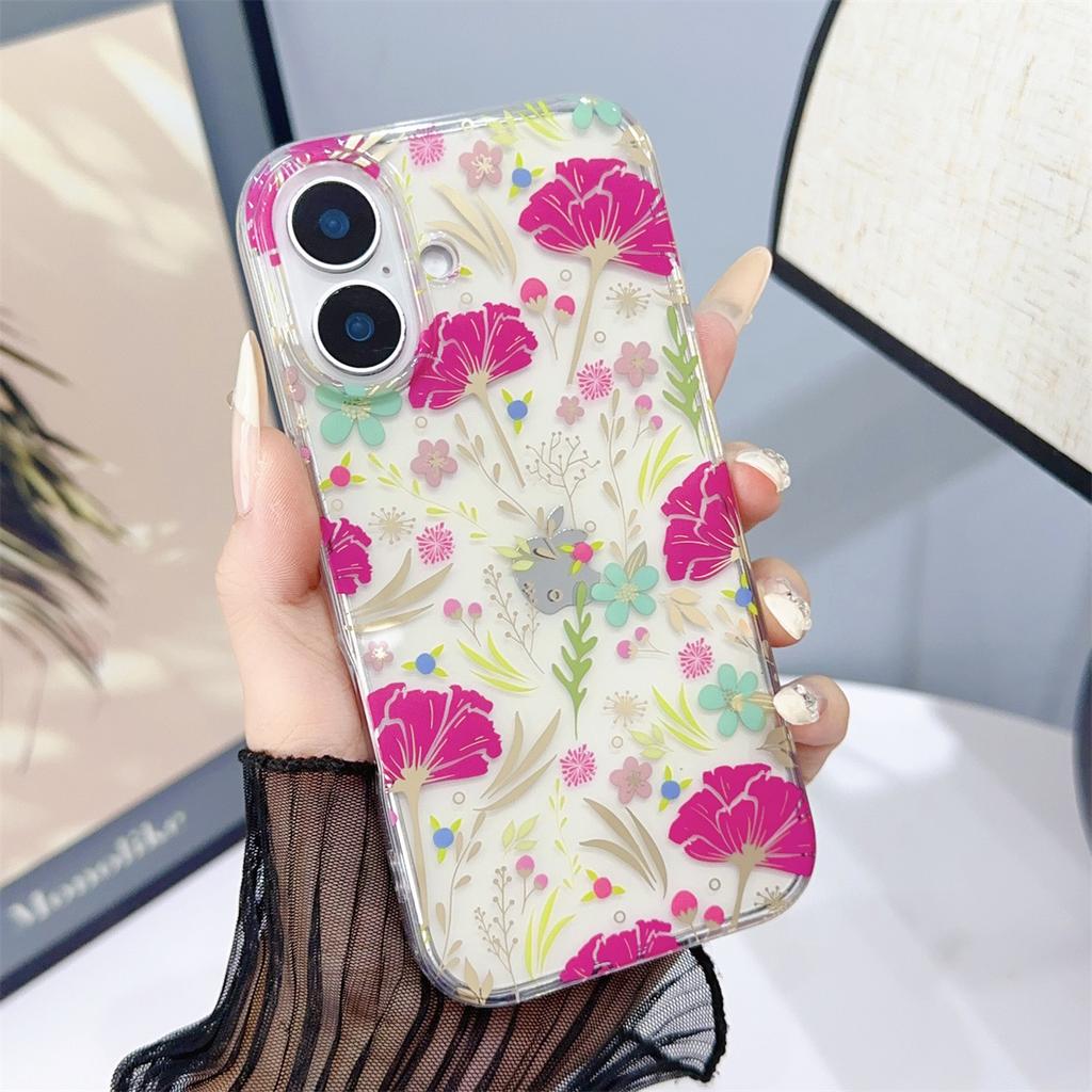 16E Blommigt Mobilskal Gäller För IPhone16 Anti-fall Kylning 15 Promax Skyddsskal Apple Plus Skal