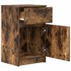 Nightstand Smoked Oak Finish 39 X 35 X 65 Cm Engineered Wood