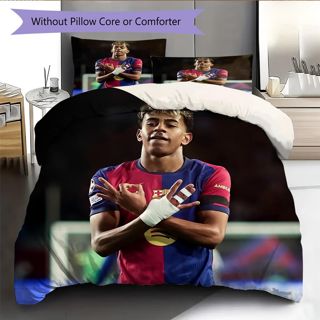 Biancheria da letto con motivo Lamine Yamal Decorazione per la casa Regalo di compleanno (1 * copripiumino + 2 * federa, senza nucleo)