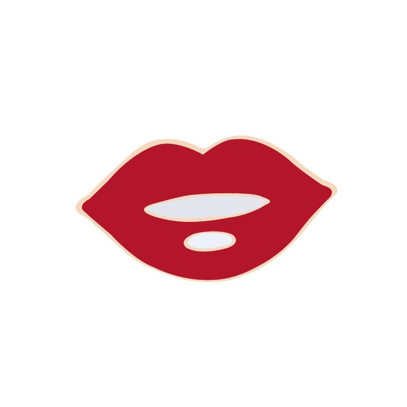 Red Lips Brooch Pendant: Stylish Cartoon Collar Decoration & Personalized Bag Accessory for Women