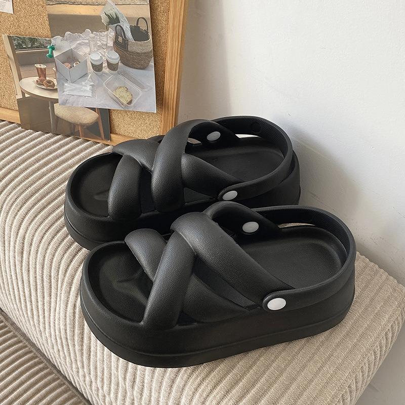 2025 Nové Unikátní Dámské Sandály s Tlustou Podrážkou s Měkkou Podrážkou Ležérní Římské Multifunkční Sandály s Kříženými Pásky Venkovní Plážová Obuv
