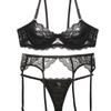 Chang Lizi three-piece fun thin mold cup bag with steel ring lace young women, sexy underwear bra