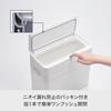 Like-it Airtight Trash Can with Lid, Odor-Tight, Bag-Hidden, Small, 9.5L, Made in Japan, Seals Airtight Dustbin, White, LBD-01