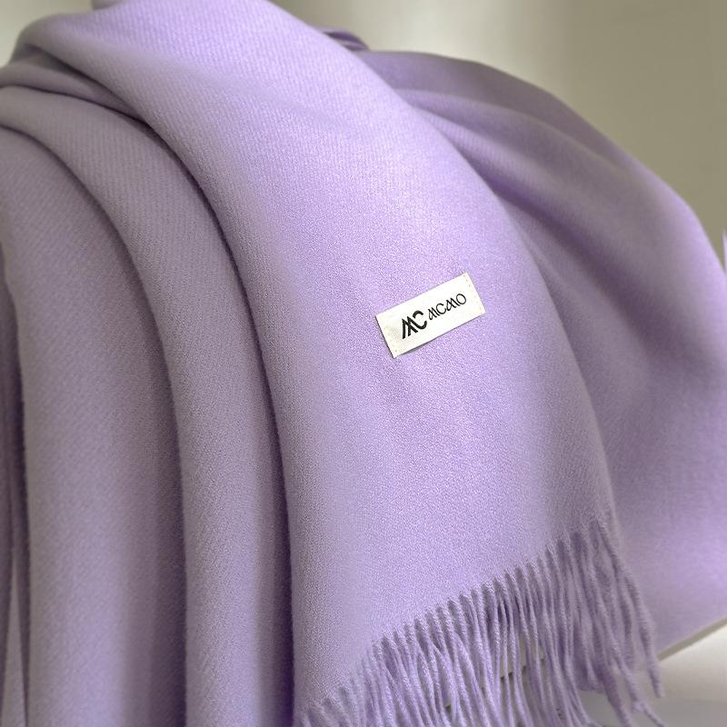 Cachecol Inverno Feminino Sólido 26 Cores Quente Espesso Caxemira Xale Moda Exterior Luxo Franjas Pashmina Envoltório Senhora Cachecóis à Prova de Vento
