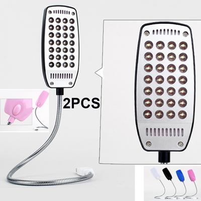 2 STÜCK 28 LEDs PC USB LED Tischlampe Verstellbares Lesebuchlicht mit Schalter Nachtlichter Aufladbar Flexibel für Studienbeleuchtung