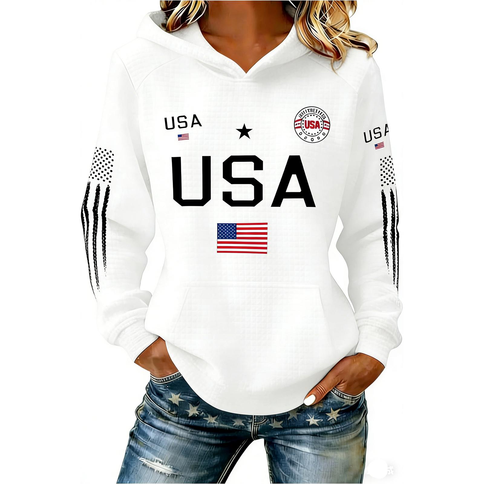 Woman 250 Anniversary USA Flag Hoodie 250Th Patriotic 1776-2026 Apparel Oversize Hoodie XL 1650₽
